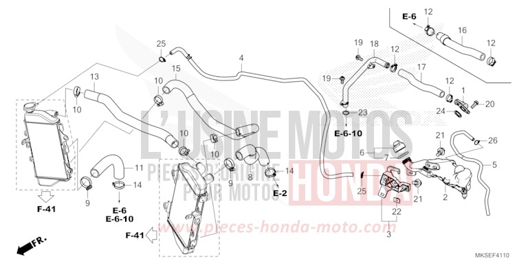 KUEHLERSCHLAUCH/WASSERROHR von Africa Twin DCT GRAND PRIX RED (R380B) von 2021